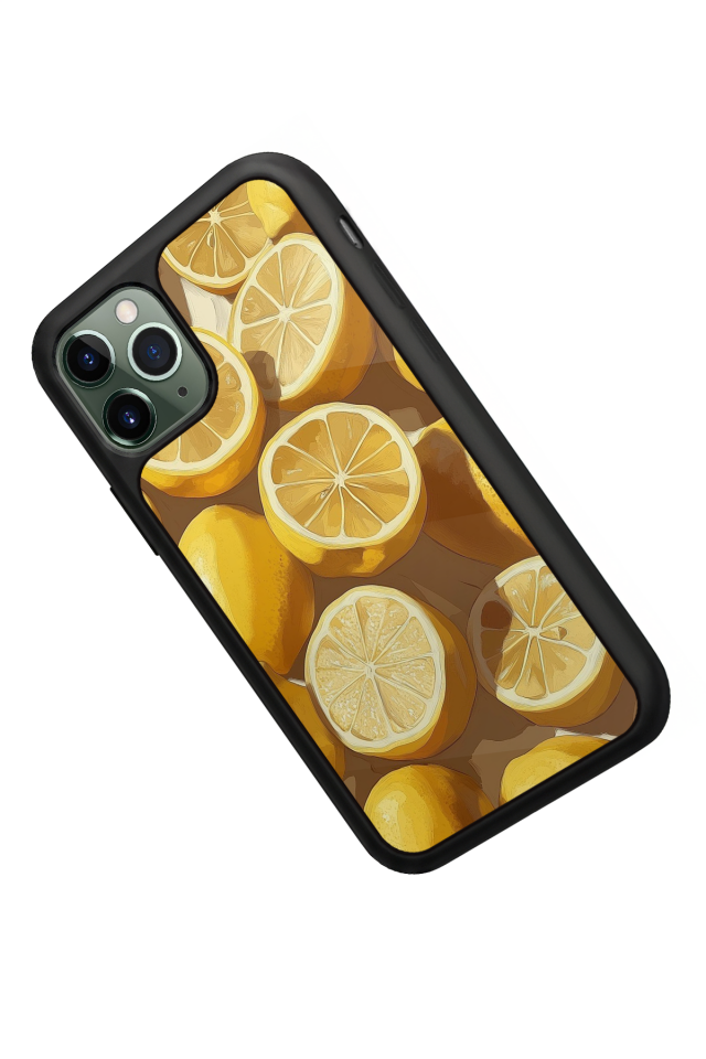 iPhone 11 Pro Max Uyumlu Limon Tasarımlı Glossy Premium Kılıf