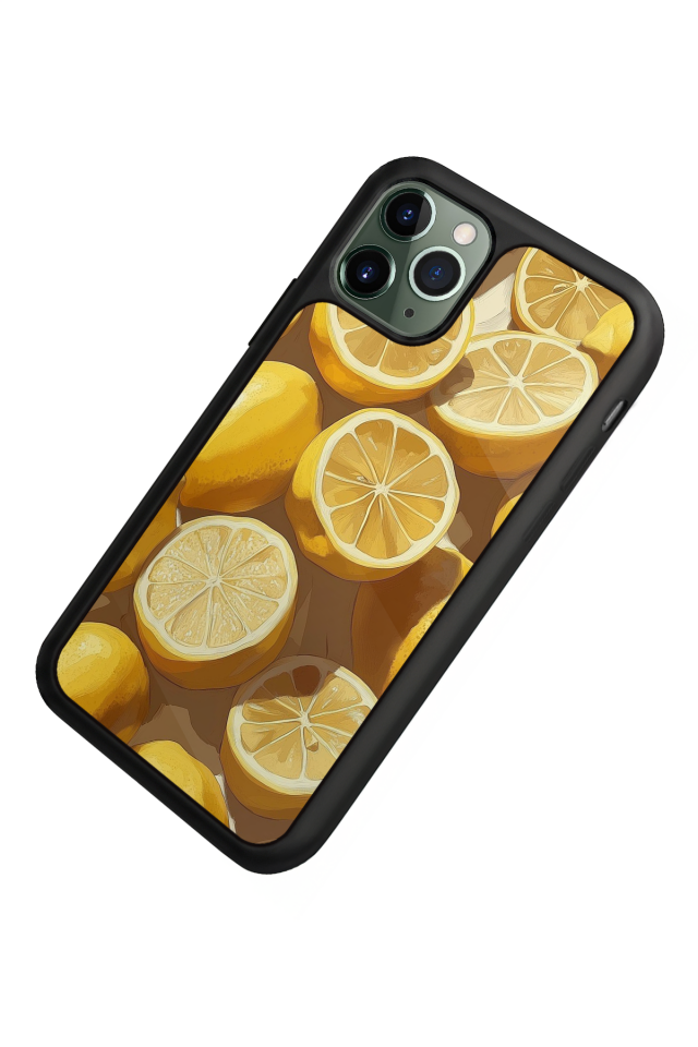 iPhone 11 Pro Max Uyumlu Limon Tasarımlı Glossy Premium Kılıf