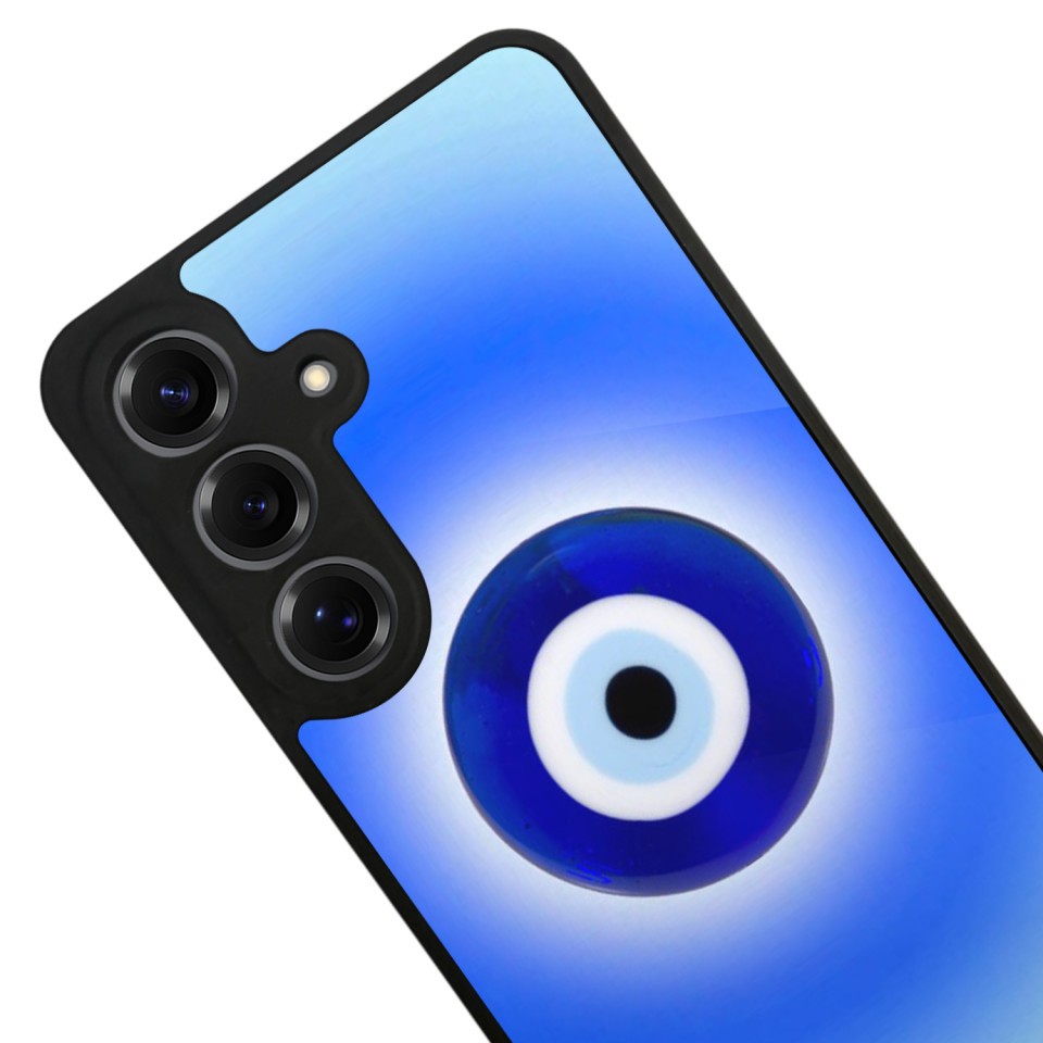 Samsung Galaxy S25 Uyumlu Nazar Tasarımlı Glossy Premium Kılıf