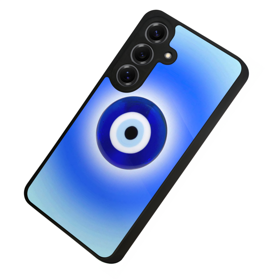 Samsung Galaxy S25 Uyumlu Nazar Tasarımlı Glossy Premium Kılıf