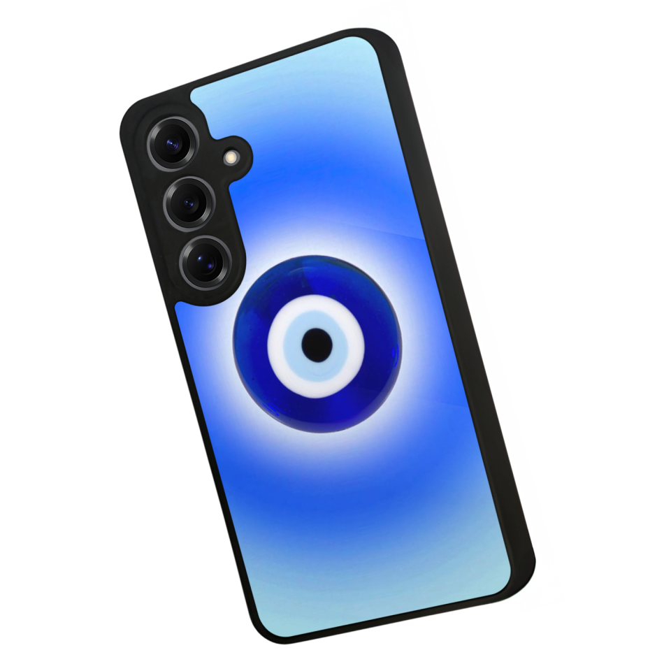 Samsung Galaxy S25 Uyumlu Nazar Tasarımlı Glossy Premium Kılıf