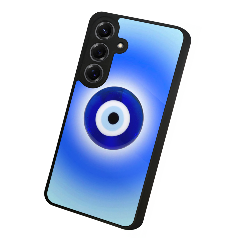 Samsung Galaxy S25 Uyumlu Nazar Tasarımlı Glossy Premium Kılıf