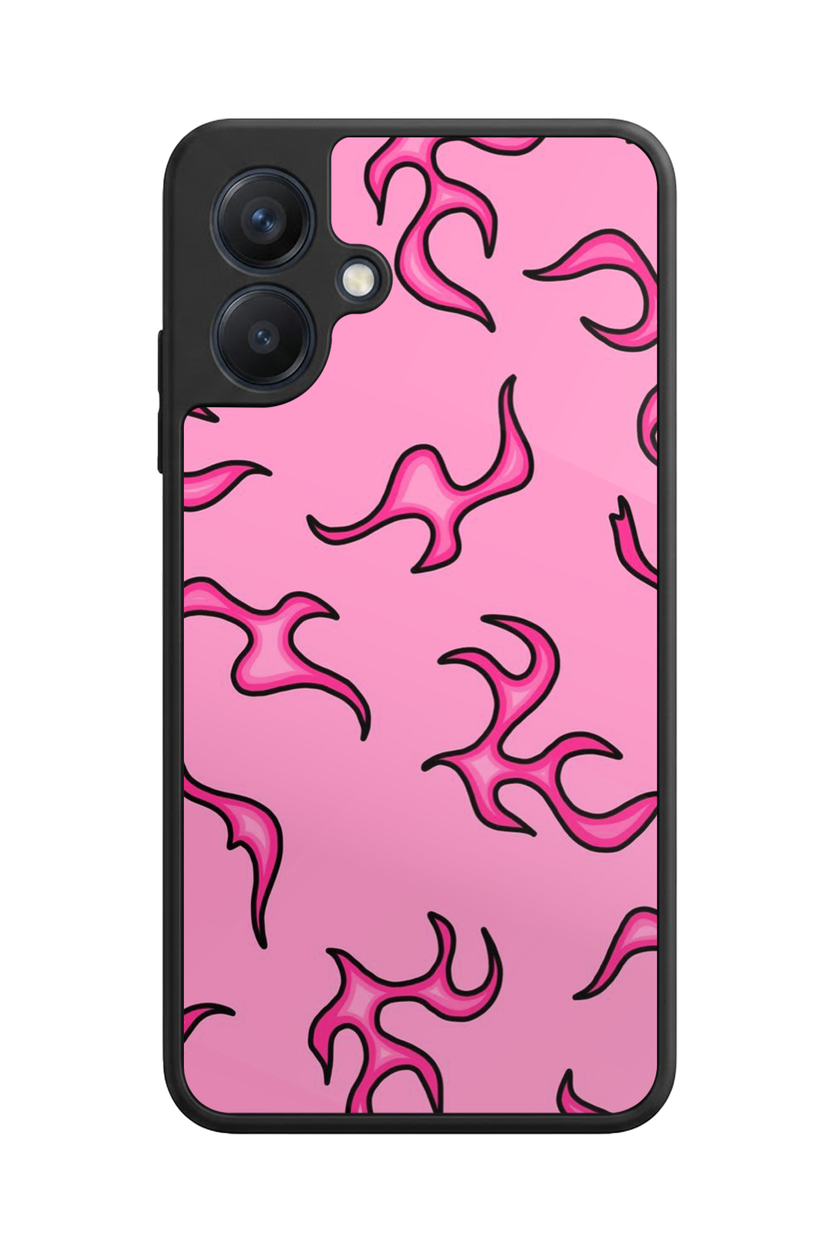 Samsung Galaxy A07 Uyumlu Retro Flame Patterns Tasarımlı Glossy Premium Kılıf