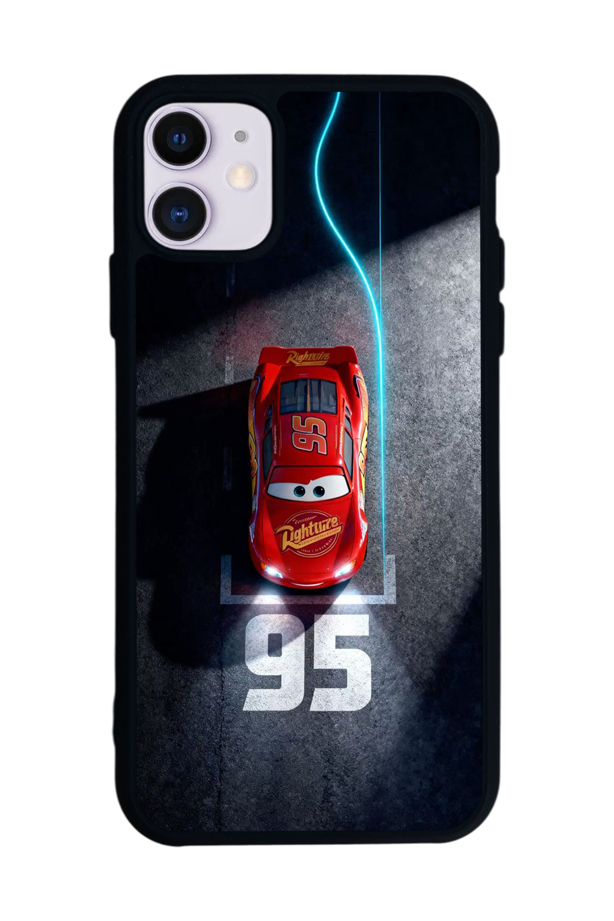 iPhone 11 Uyumlu Şimsek McQueen Tasarımlı Glossy Premium Kılıf