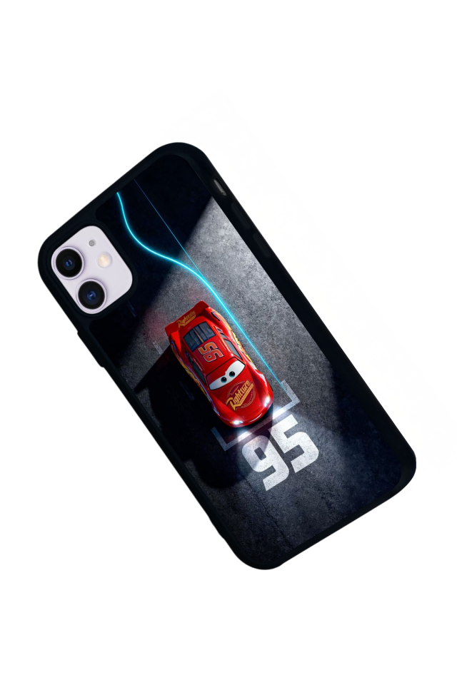 iPhone 11 Uyumlu Şimsek McQueen Tasarımlı Glossy Premium Kılıf