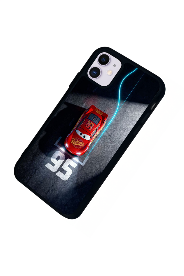 iPhone 11 Uyumlu Şimsek McQueen Tasarımlı Glossy Premium Kılıf
