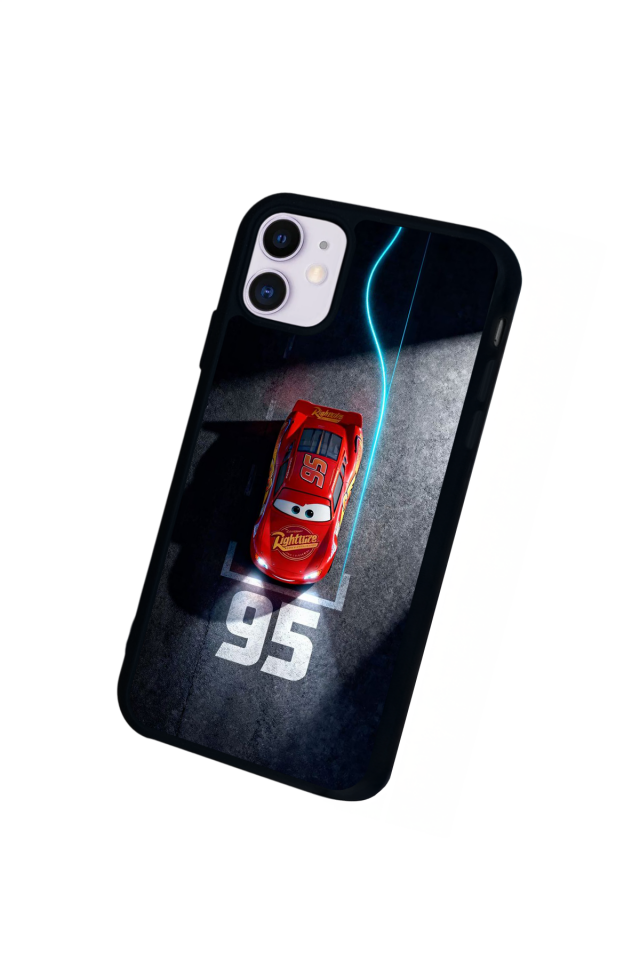 iPhone 11 Uyumlu Şimsek McQueen Tasarımlı Glossy Premium Kılıf