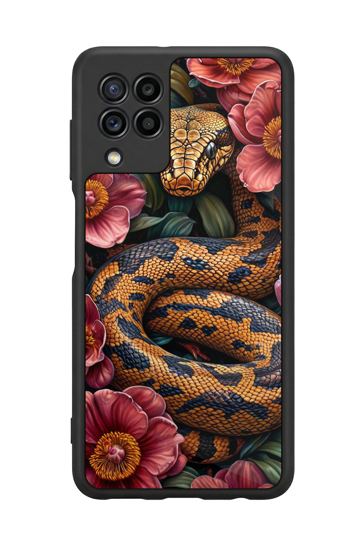 Samsung Galaxy M22 Uyumlu Yılan Tasarımlı Glossy Premium Kılıf