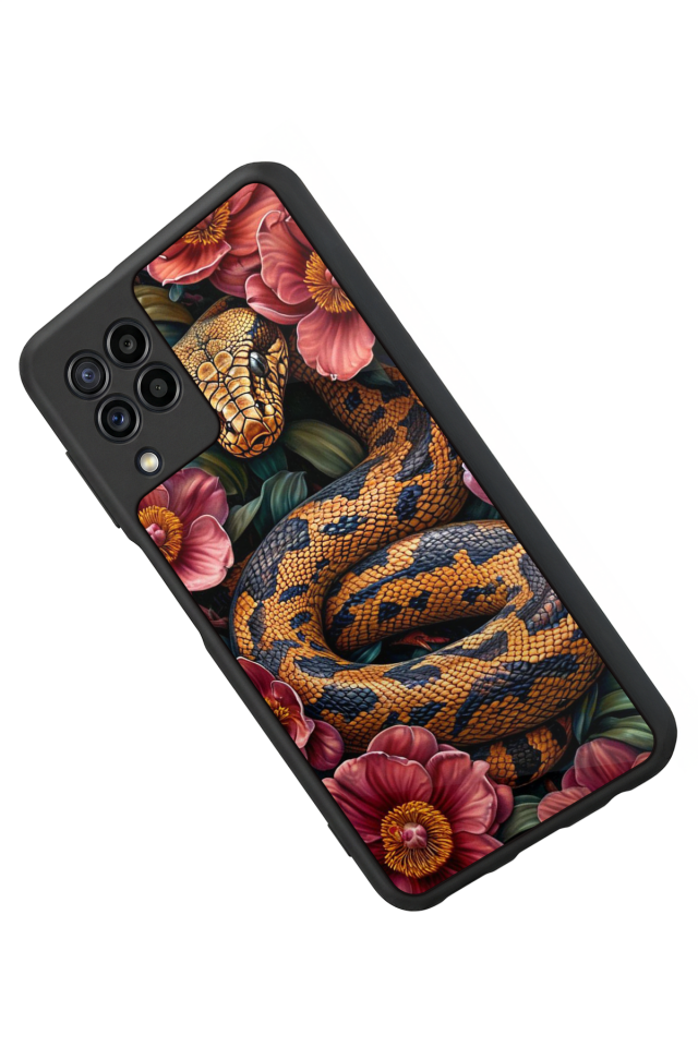 Samsung Galaxy M22 Uyumlu Yılan Tasarımlı Glossy Premium Kılıf