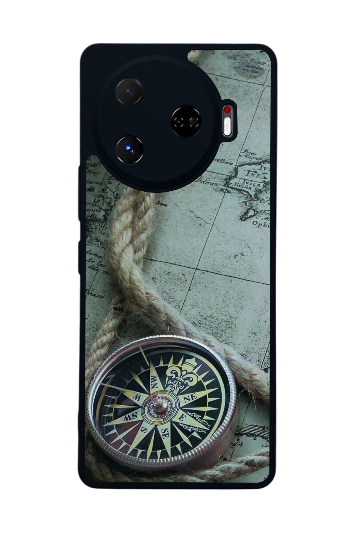 Tecno Camon 30 Pro Uyumlu Pusula Tasarımlı Glossy Premium Kılıf