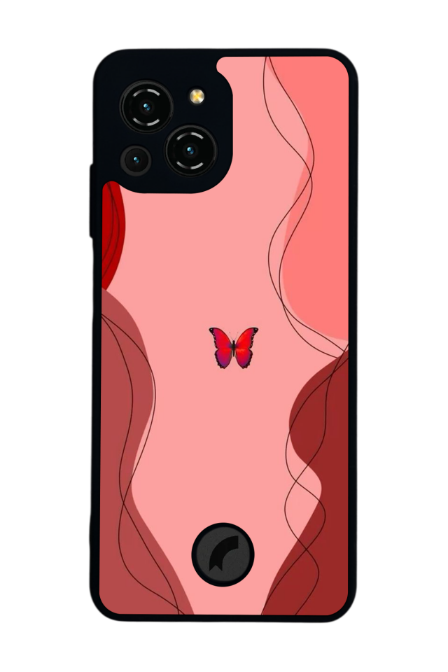 Reeder S23 Pro Max Uyumlu Kelebek Tasarımlı Glossy Premium Kılıf