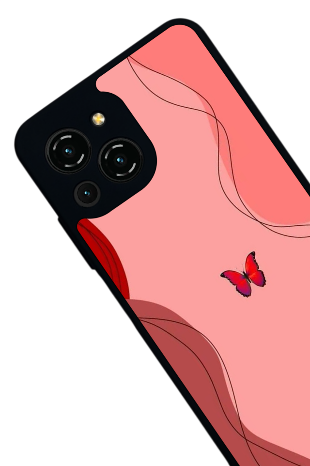 Reeder S23 Pro Max Uyumlu Kelebek Tasarımlı Glossy Premium Kılıf