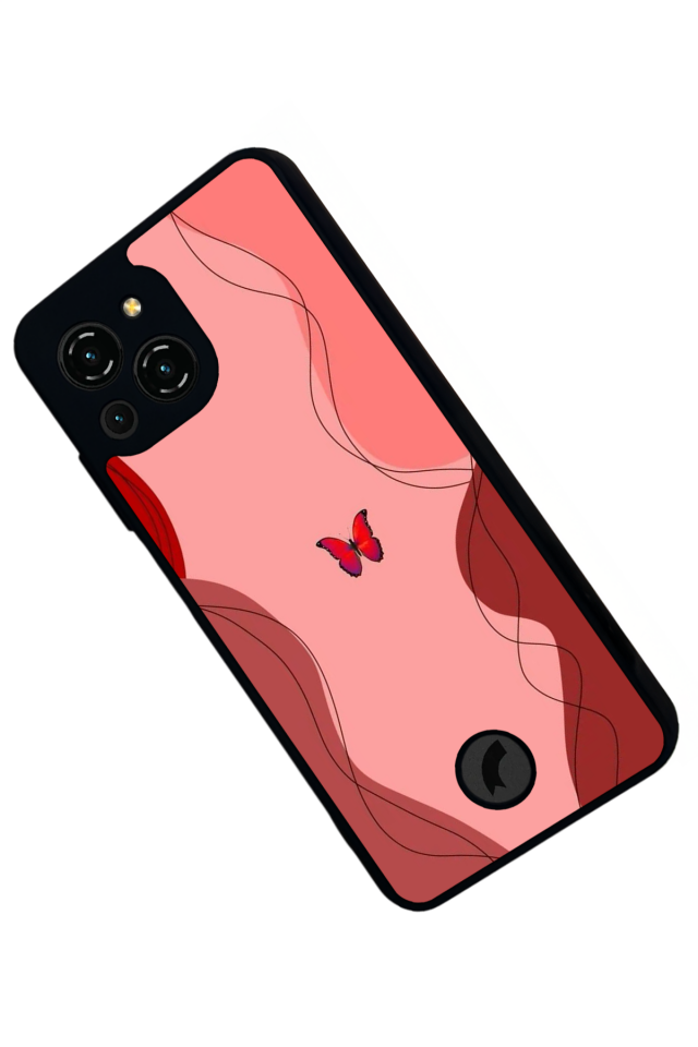 Reeder S23 Pro Max Uyumlu Kelebek Tasarımlı Glossy Premium Kılıf