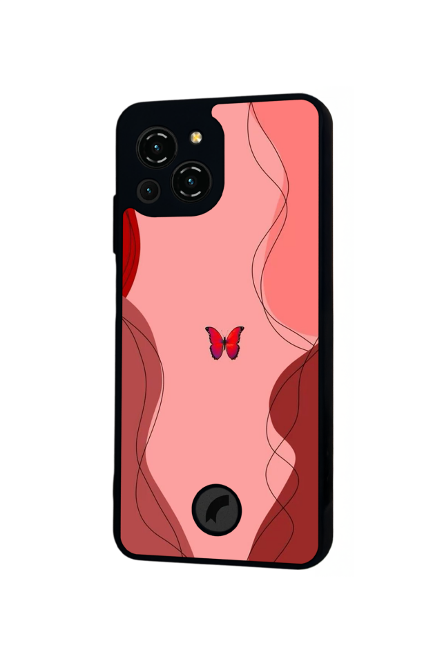 Reeder S23 Pro Max Uyumlu Kelebek Tasarımlı Glossy Premium Kılıf