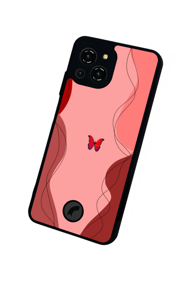 Reeder S23 Pro Max Uyumlu Kelebek Tasarımlı Glossy Premium Kılıf