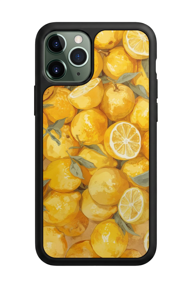 iPhone 11 Pro Max Uyumlu Limon Tasarımlı Glossy Premium Kılıf