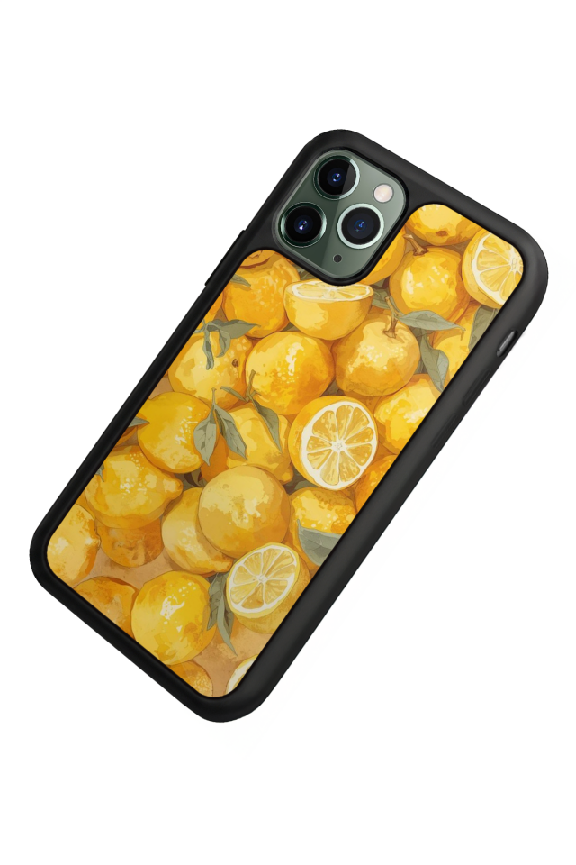 iPhone 11 Pro Max Uyumlu Limon Tasarımlı Glossy Premium Kılıf
