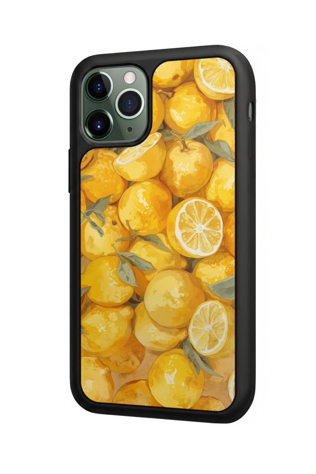 iPhone 11 Pro Max Uyumlu Limon Tasarımlı Glossy Premium Kılıf