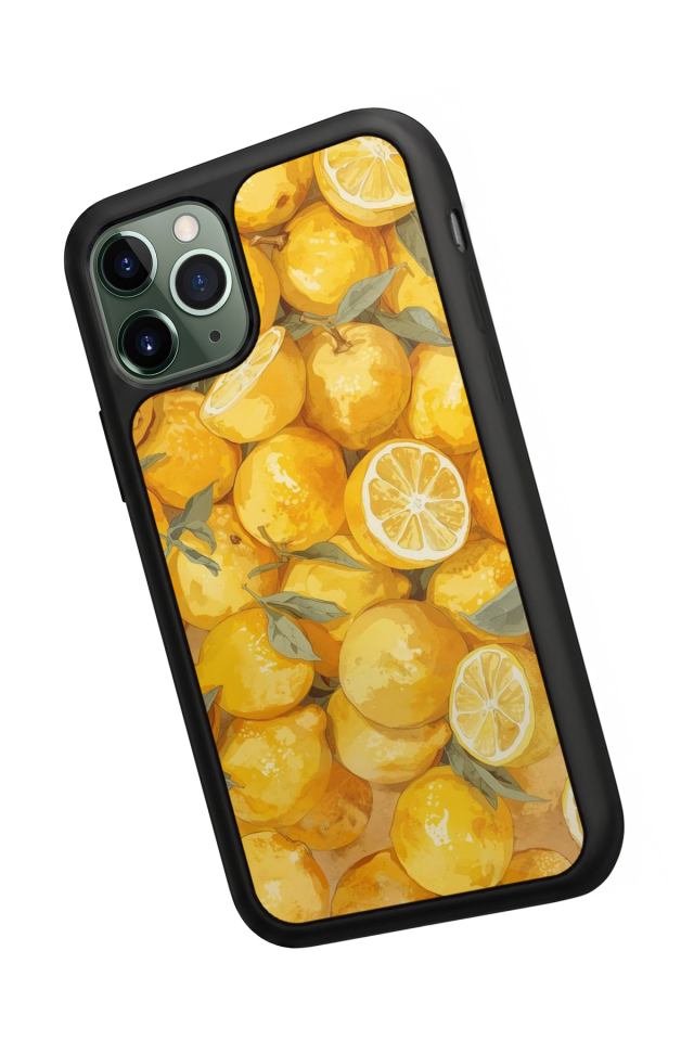 iPhone 11 Pro Max Uyumlu Limon Tasarımlı Glossy Premium Kılıf