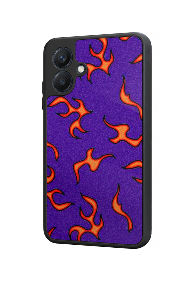 Samsung Galaxy A07 Uyumlu Retro Flame Patterns Tasarımlı Glossy Premium Kılıf