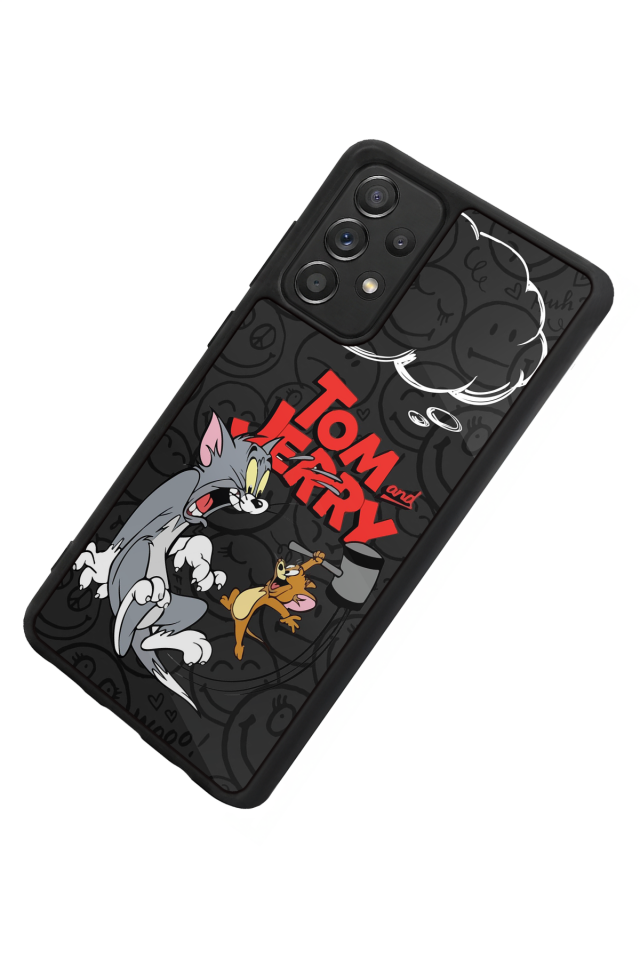 Samsung Galaxy A72 Uyumlu Tom And Jerry Tasarımlı Glossy Premium Kılıf
