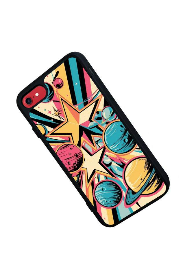 iPhone SE Uyumlu Uzay Tasarımlı Glossy Premium Kılıf