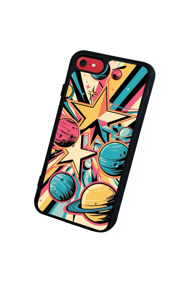 iPhone SE Uyumlu Uzay Tasarımlı Glossy Premium Kılıf