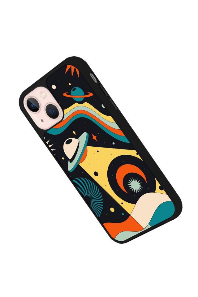 iPhone 15 Uyumlu Uzay Tasarımlı Glossy Premium Kılıf