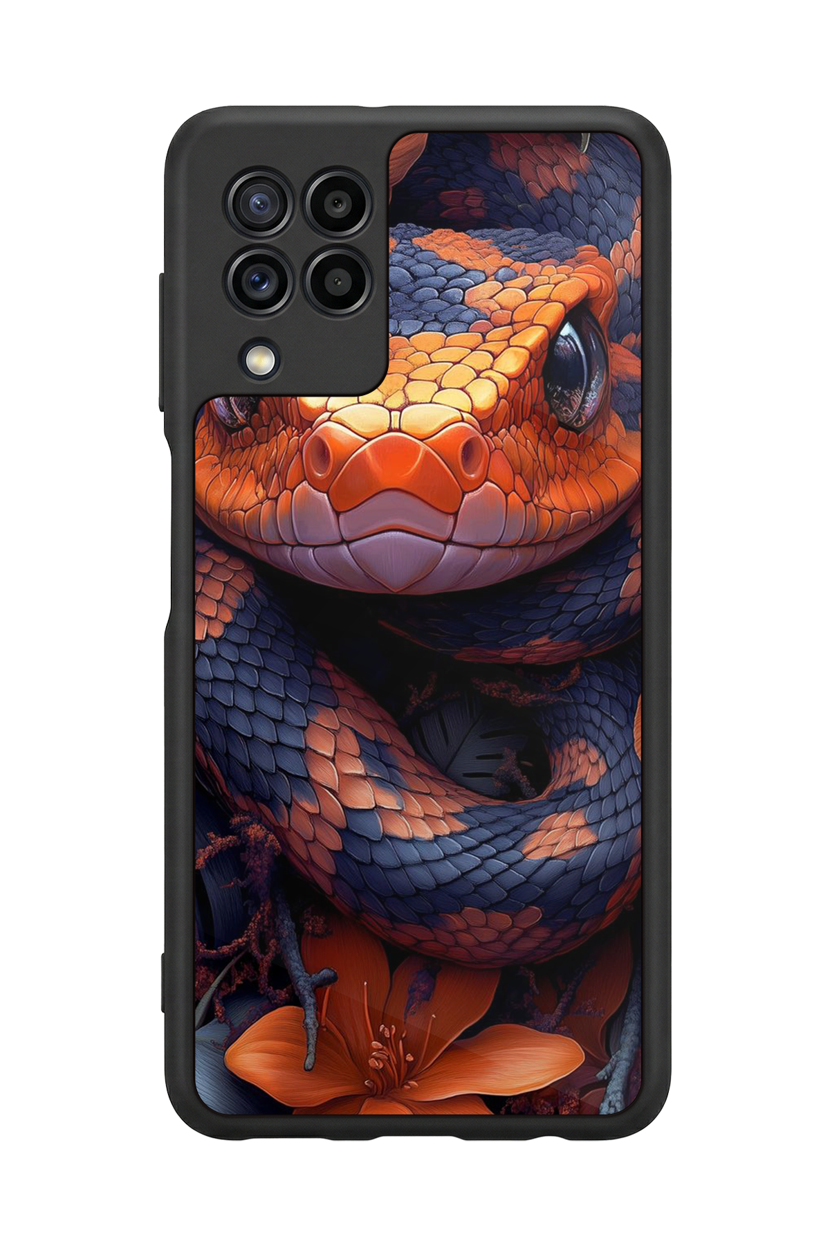 Samsung Galaxy M22 Uyumlu Yılan Tasarımlı Glossy Premium Kılıf