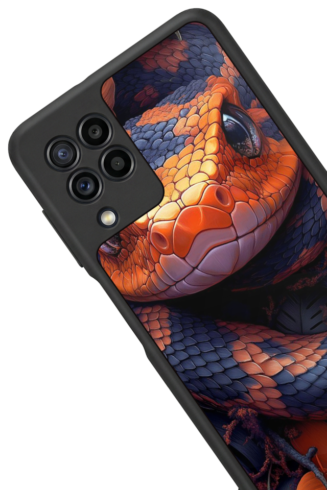 Samsung Galaxy M22 Uyumlu Yılan Tasarımlı Glossy Premium Kılıf