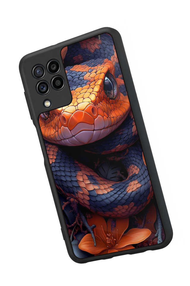 Samsung Galaxy M22 Uyumlu Yılan Tasarımlı Glossy Premium Kılıf