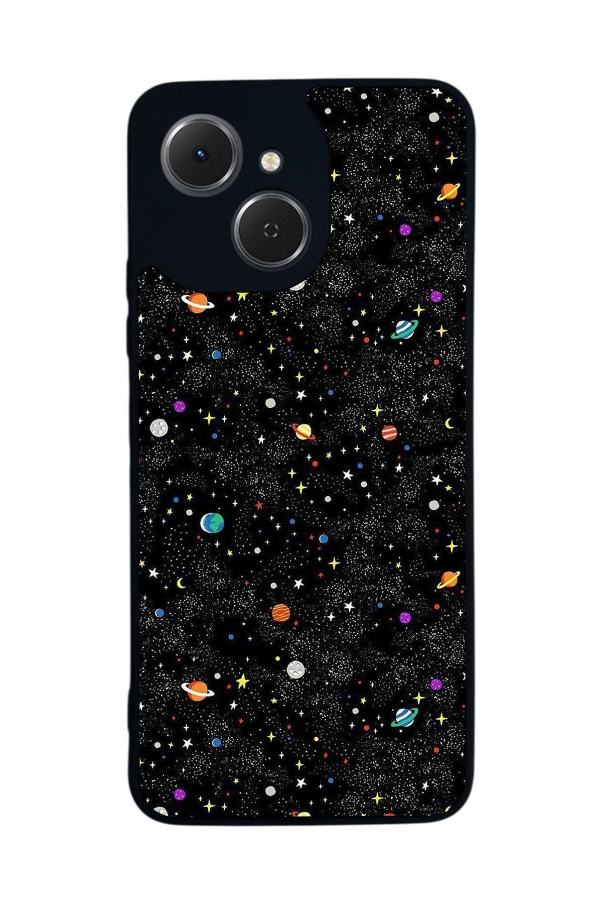 Tecno Spark 40C Uyumlu Uzay Tasarımlı Glossy Premium Kılıf