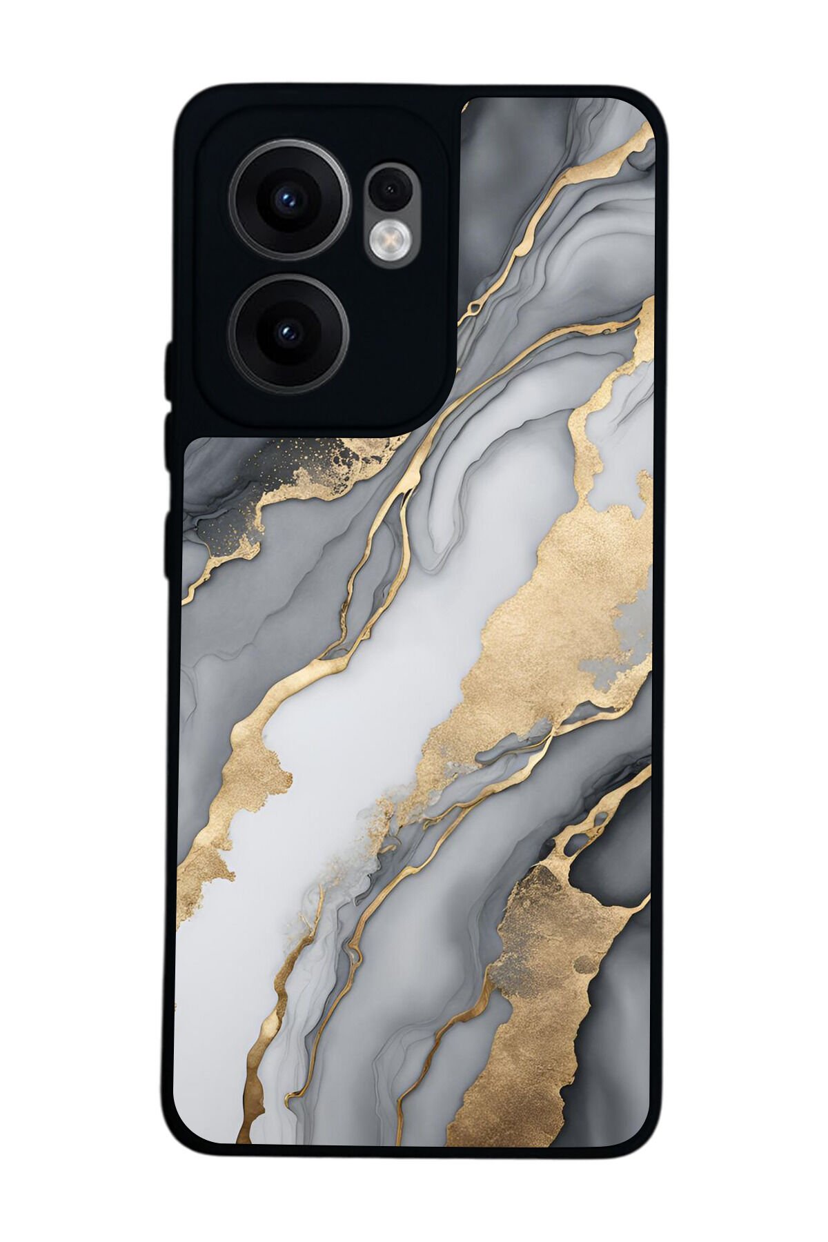 Oppo Reno 13F Uyumlu Mermer Marble Tasarımlı Glossy Premium Kılıf