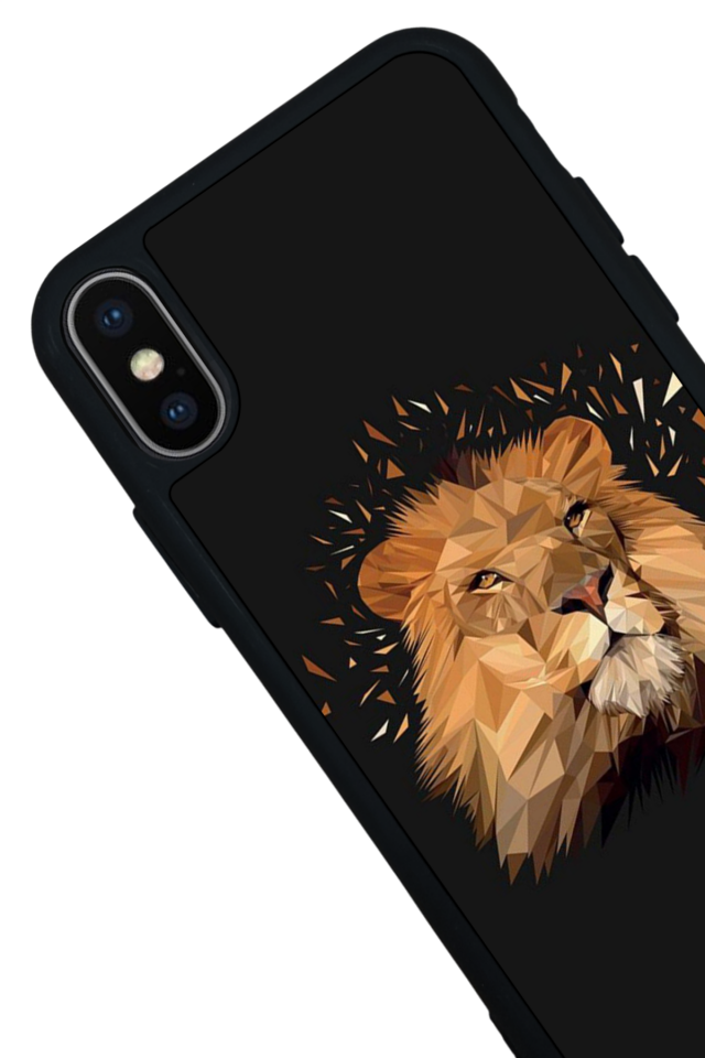 iPhone X/ XS Uyumlu Aslan Tasarımlı Glossy Premium Kılıf