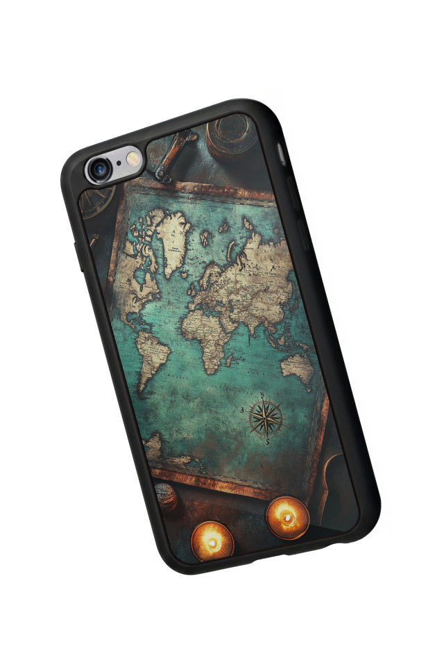 iPhone 6 Plus Uyumlu Harita Tasarımlı Glossy Premium Kılıf