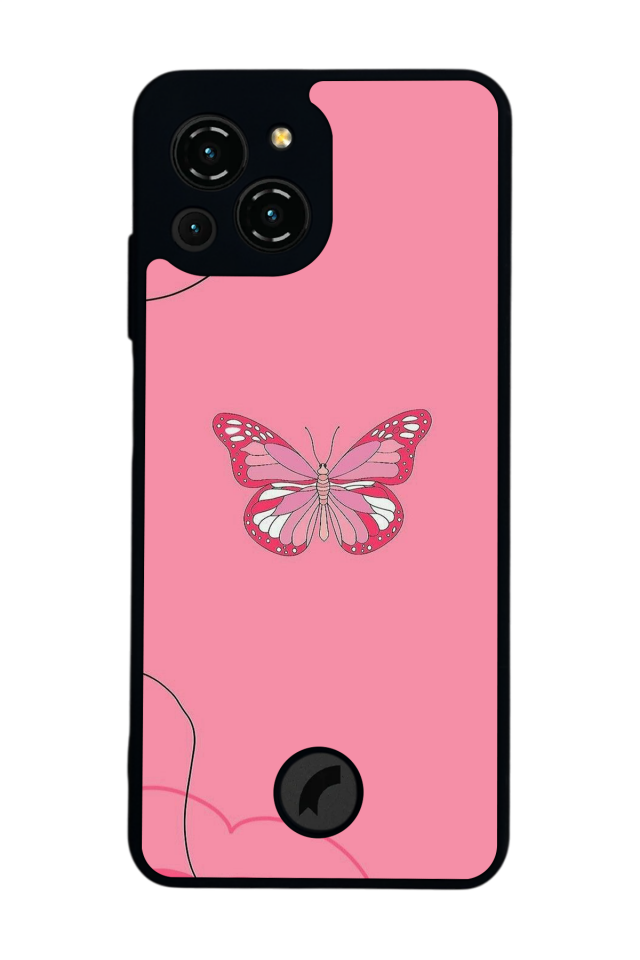 Reeder S23 Pro Max Uyumlu Kelebek Tasarımlı Glossy Premium Kılıf
