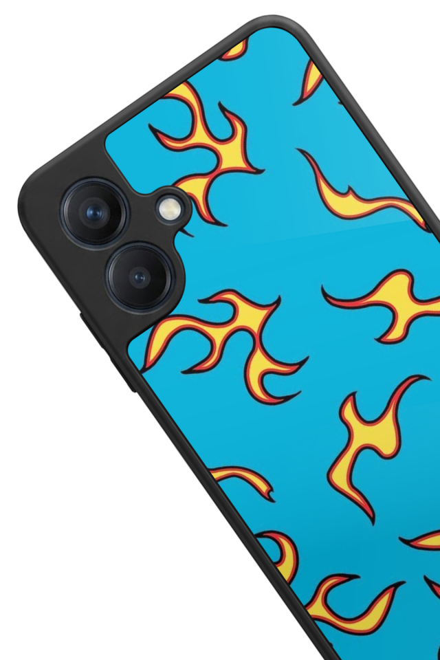 Samsung Galaxy A07 Uyumlu Retro Flame Patterns Tasarımlı Glossy Premium Kılıf