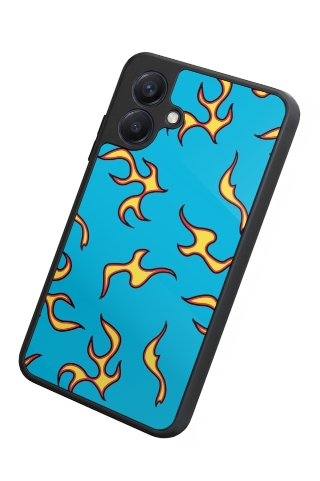 Samsung Galaxy A07 Uyumlu Retro Flame Patterns Tasarımlı Glossy Premium Kılıf