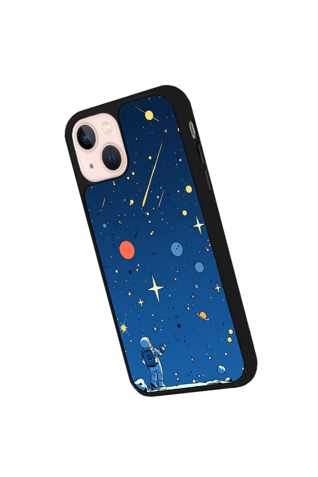 iPhone 15 Uyumlu Uzay Tasarımlı Glossy Premium Kılıf