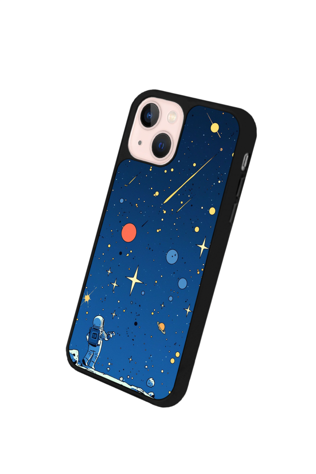 iPhone 15 Uyumlu Uzay Tasarımlı Glossy Premium Kılıf