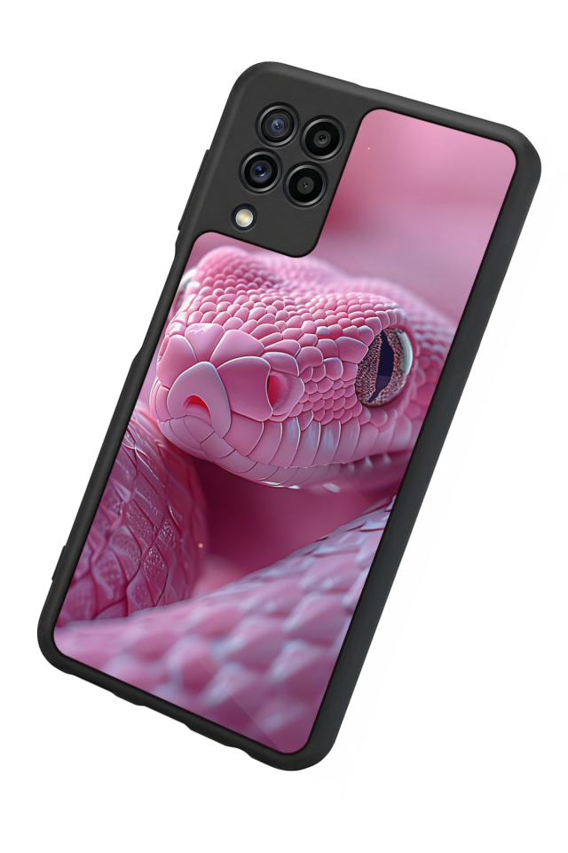 Samsung Galaxy M22 Uyumlu Yılan Tasarımlı Glossy Premium Kılıf