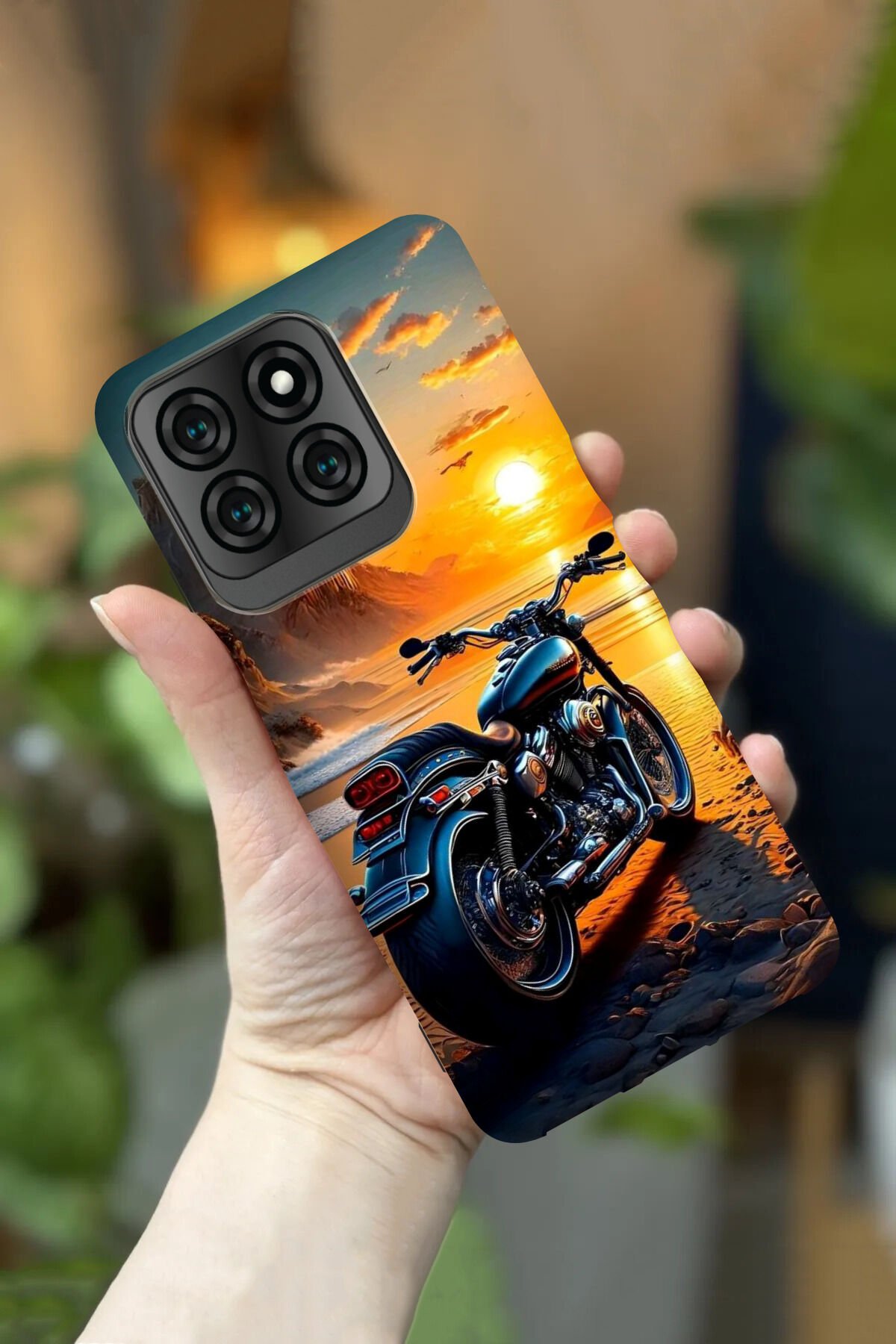 Reeder S71 Uyumlu Kamera Korumalı Motor Desenli HD Baskılı Silikon Kılıf