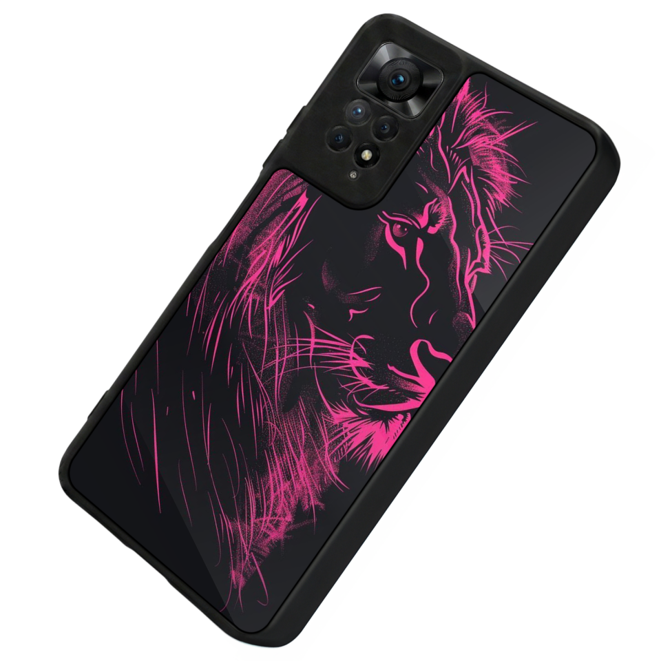 Xiaomi Redmi Note 11 Pro Uyumlu Aslan Tasarımlı Glossy Premium Kılıf