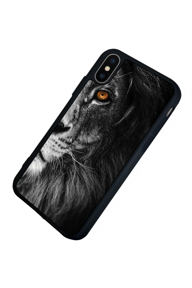 iPhone X/ XS Uyumlu Aslan Tasarımlı Glossy Premium Kılıf