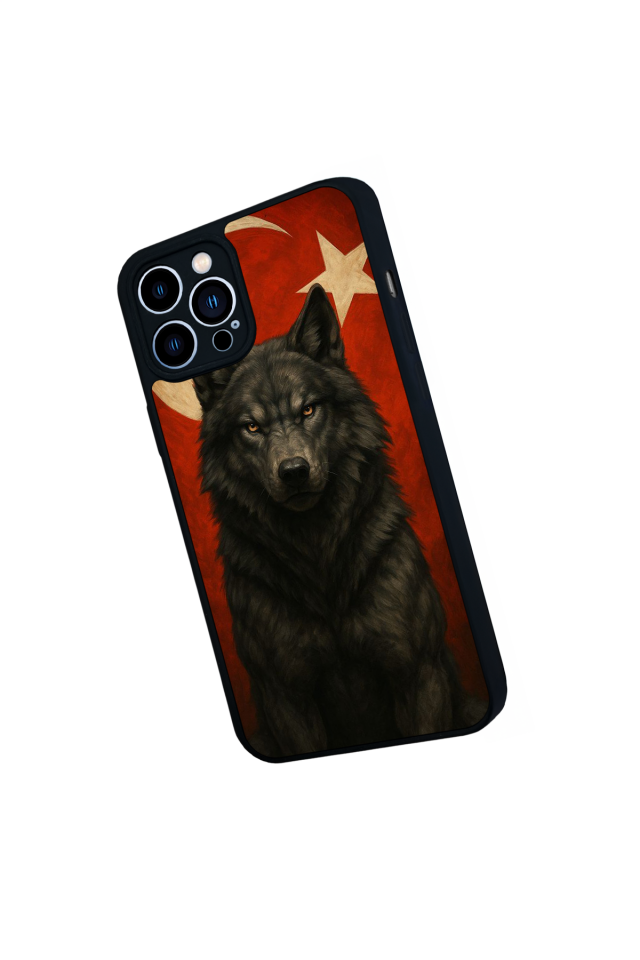 iPhone 12 Pro Max Uyumlu Bozkurt Tasarımlı Glossy Premium Kılıf