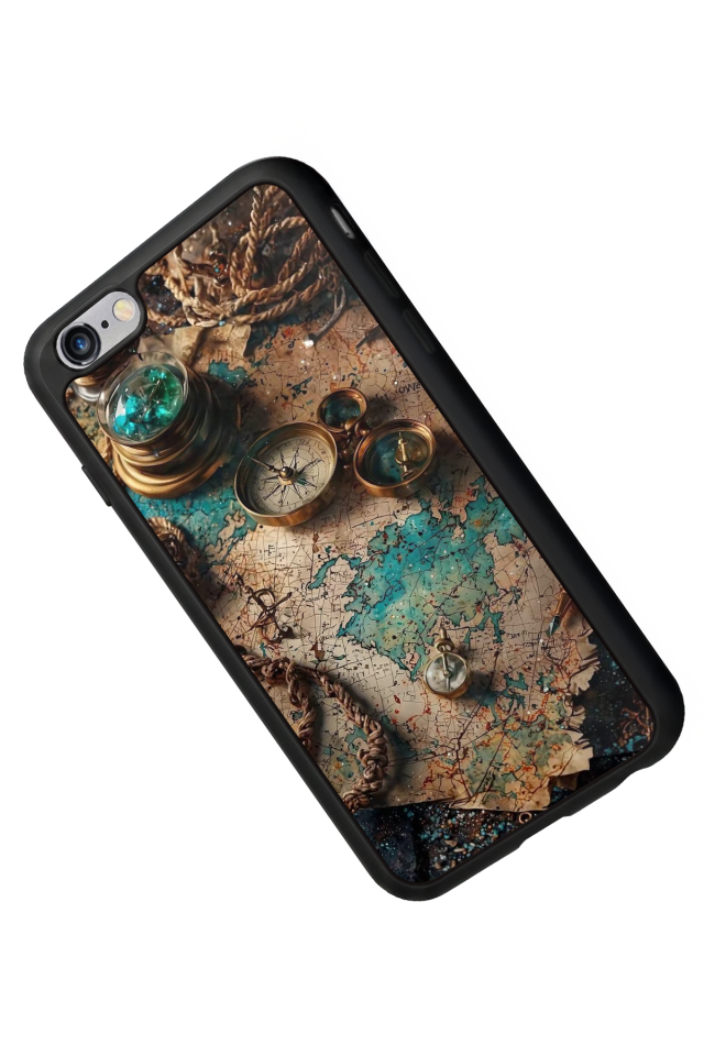 iPhone 6 Plus Uyumlu Harita Tasarımlı Glossy Premium Kılıf