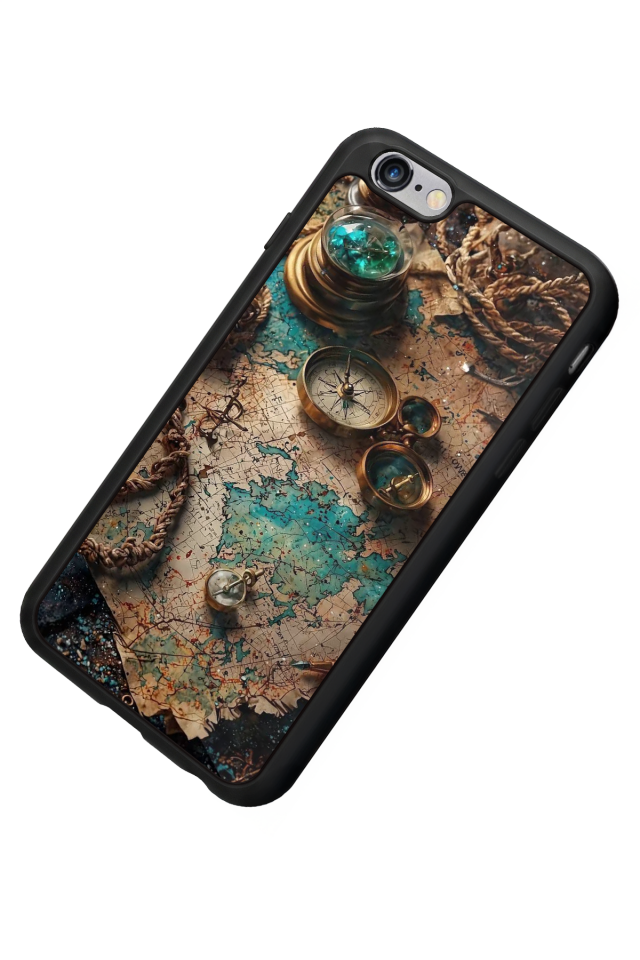 iPhone 6 Plus Uyumlu Harita Tasarımlı Glossy Premium Kılıf