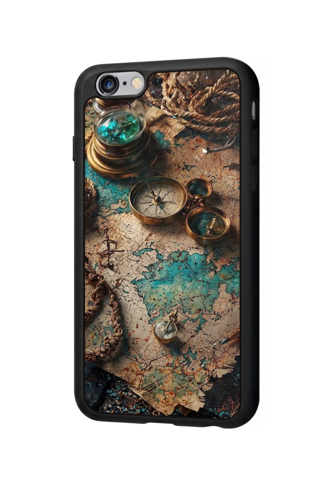 iPhone 6 Plus Uyumlu Harita Tasarımlı Glossy Premium Kılıf