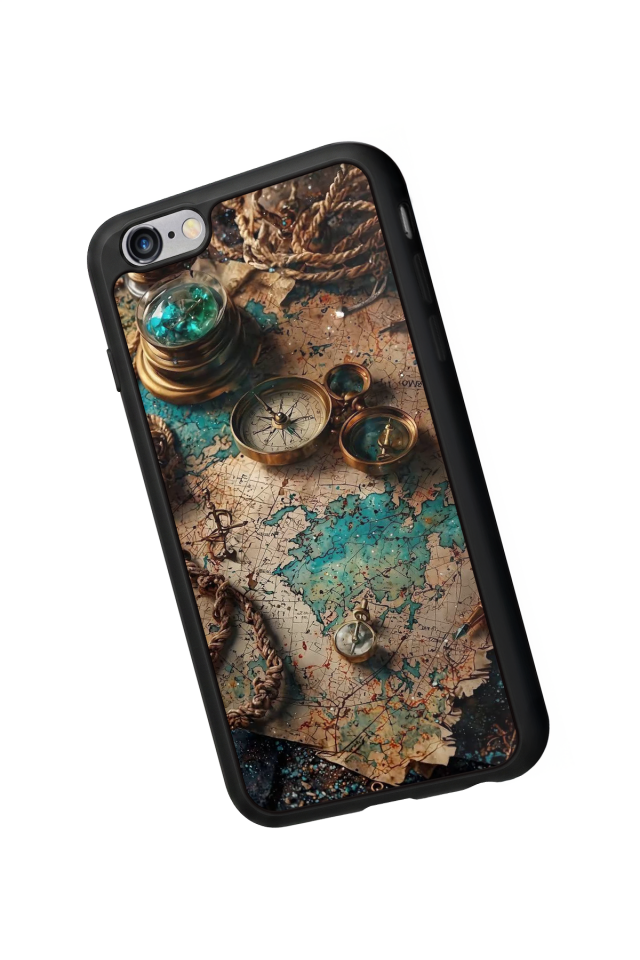 iPhone 6 Plus Uyumlu Harita Tasarımlı Glossy Premium Kılıf