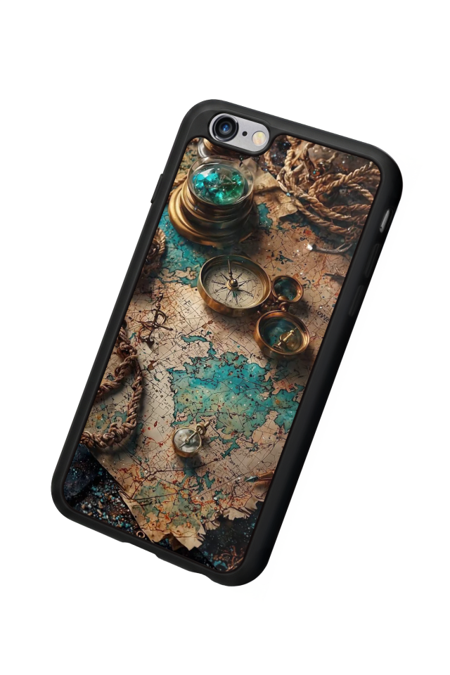 iPhone 6 Plus Uyumlu Harita Tasarımlı Glossy Premium Kılıf